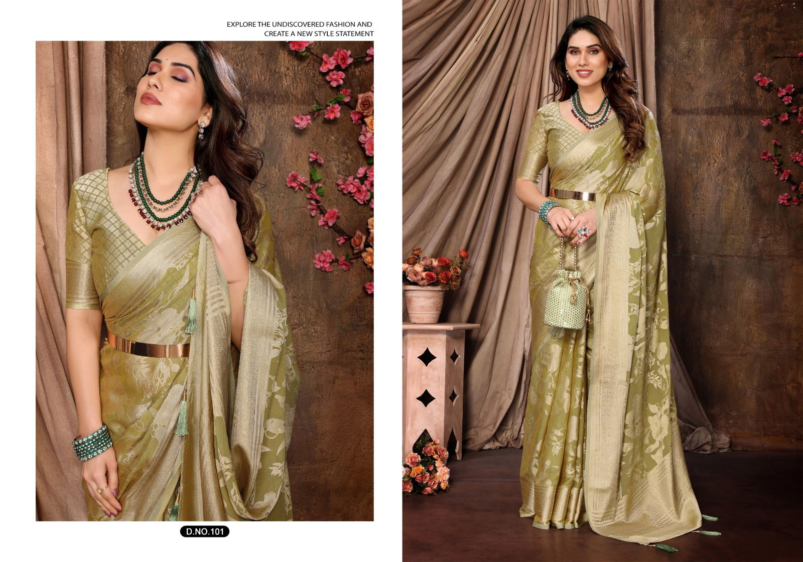 Siara By Shubh Shree Moss Brasso Wholesale Sarees Suppliers In Mumbai